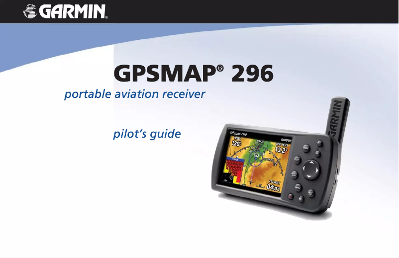 Page 1 of the manual User Manual Garmin GPSMAP 296