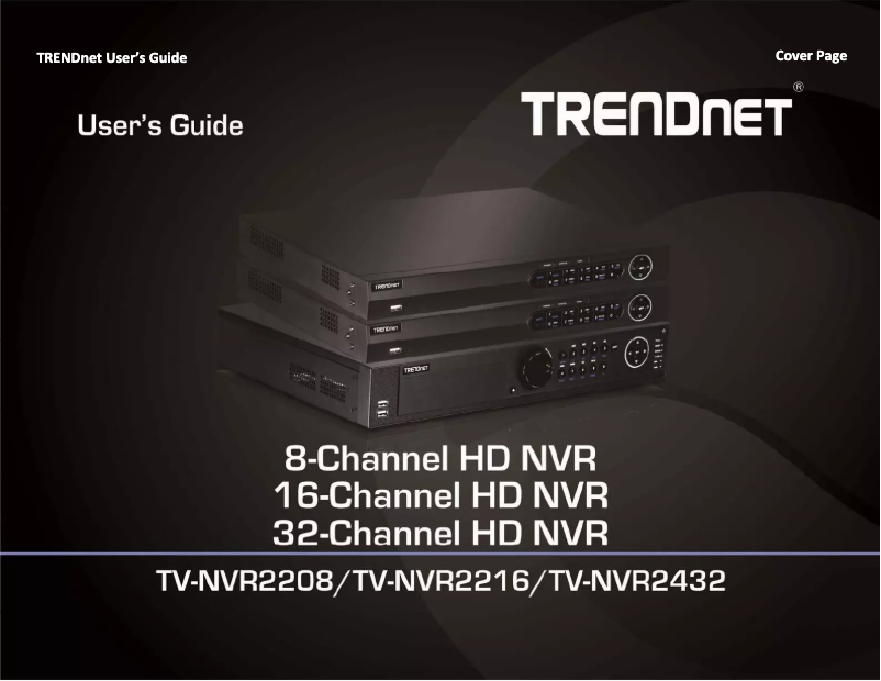 Page 1 of the manual User Manual TRENDnet TV-NVR2216