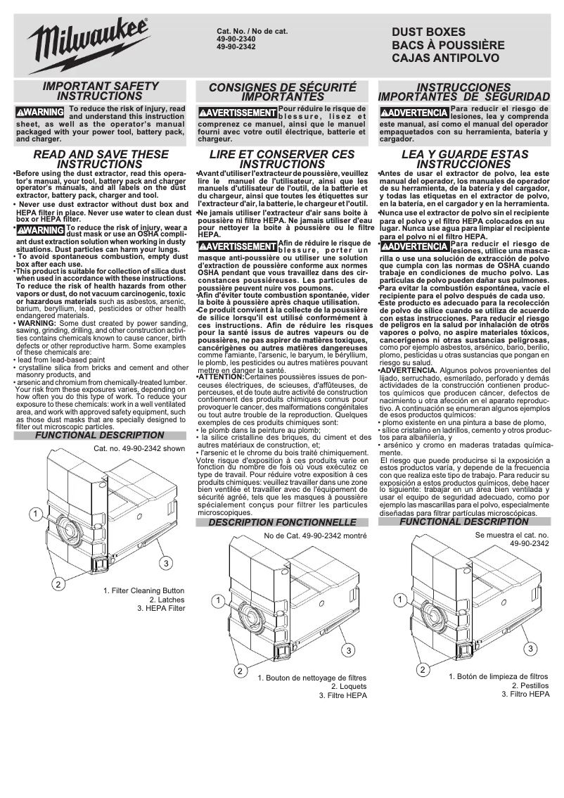 Page 1 of the manual User Manual Milwaukee 49-90-2340