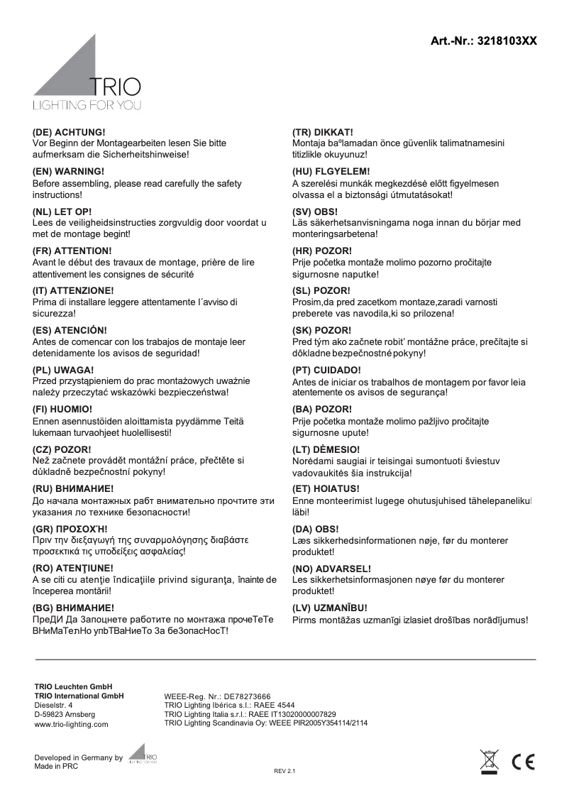 First page image of the manual for Compton 321810342