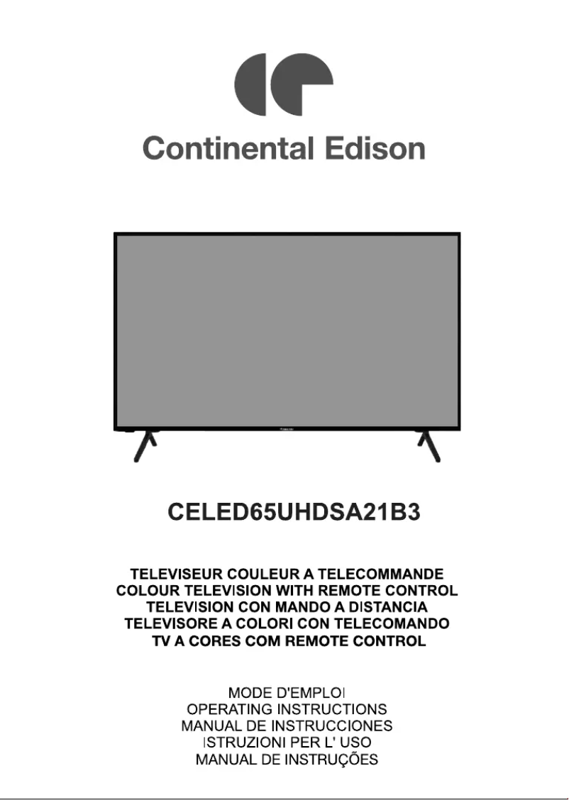 First page image of the manual for CELED65UHDSA21B3