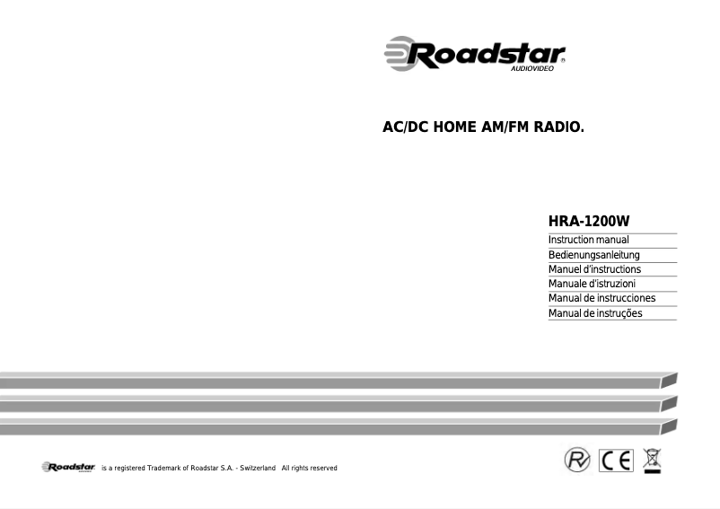 First page image of the manual for HRA-1200W