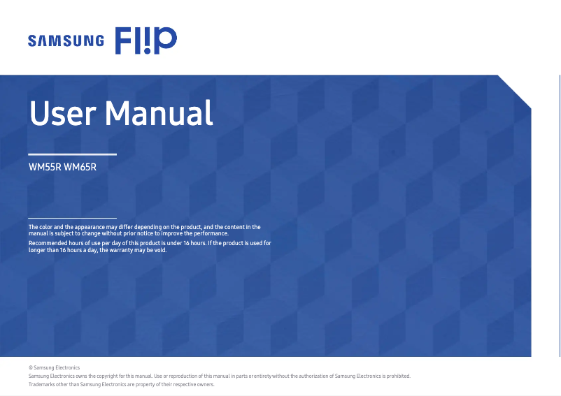 Page 1 of the manual User Manual Samsung Flip 2