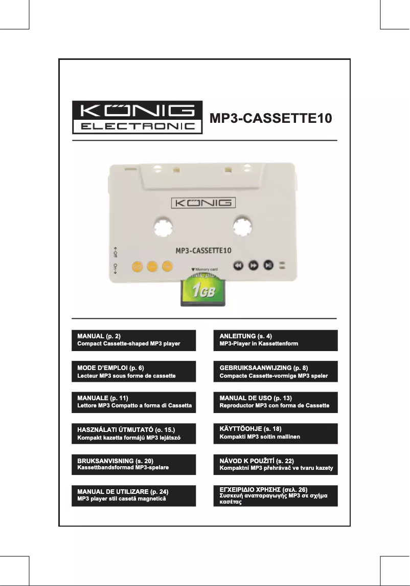 First page image of the manual for MP3-CASSETTE10