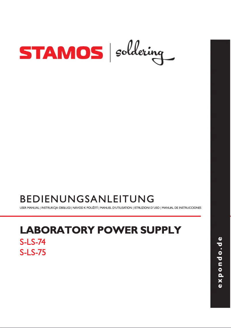 Page 1 of the manual User Manual Stamos S-LS-75