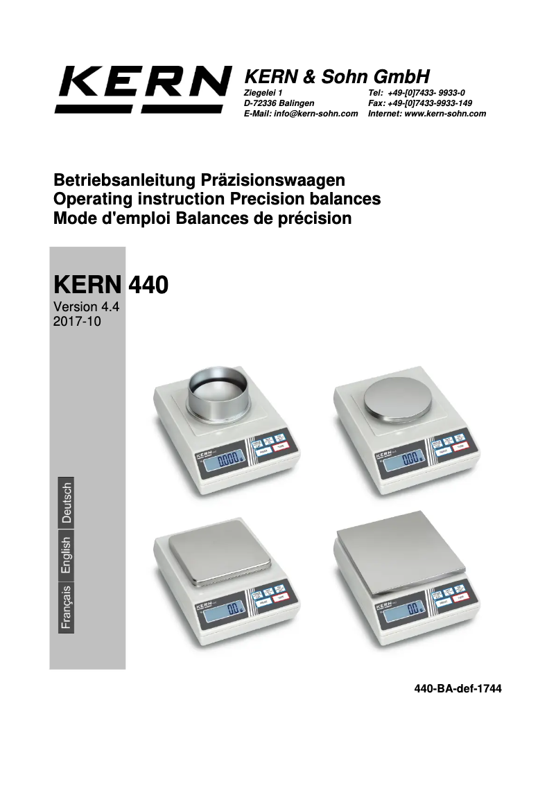 First page image of the manual for 440-33N