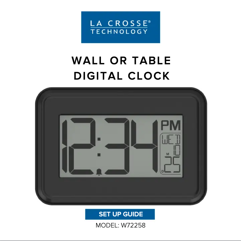 Page 1 of the manual User Manual La Crosse Technology W72258