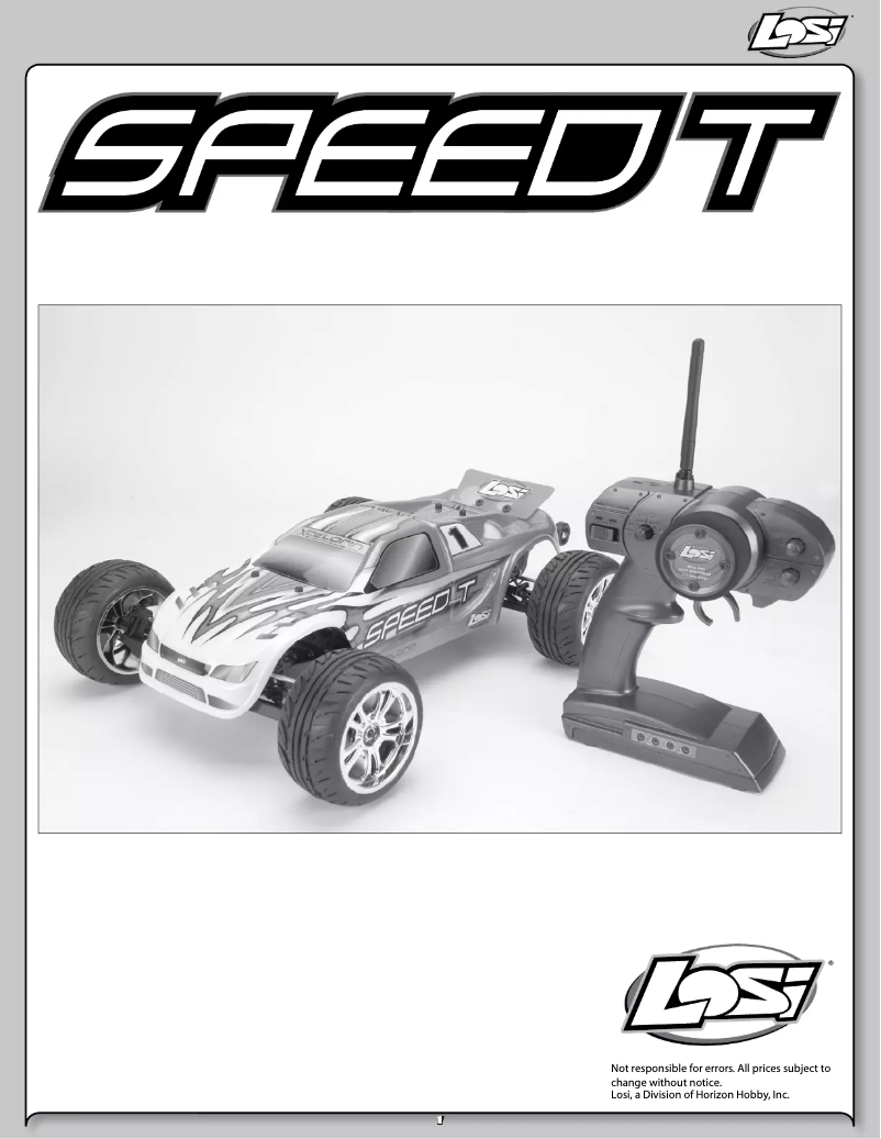 First page image of the manual for 1/10 Speed-T RTR