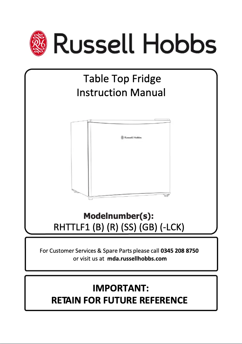 Page 1 of the manual User Manual Russell Hobbs RHTTLF1B