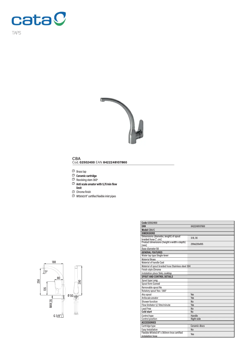 First page image of the manual for CBA