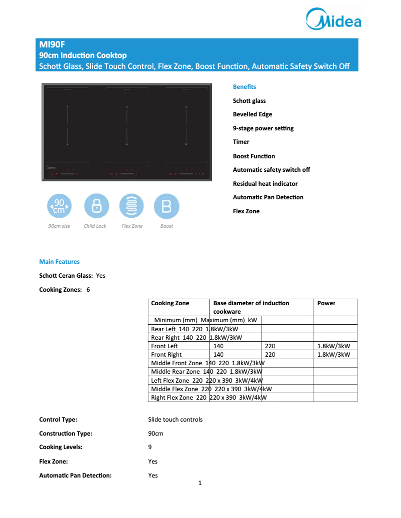 First page image of the manual for MI90F