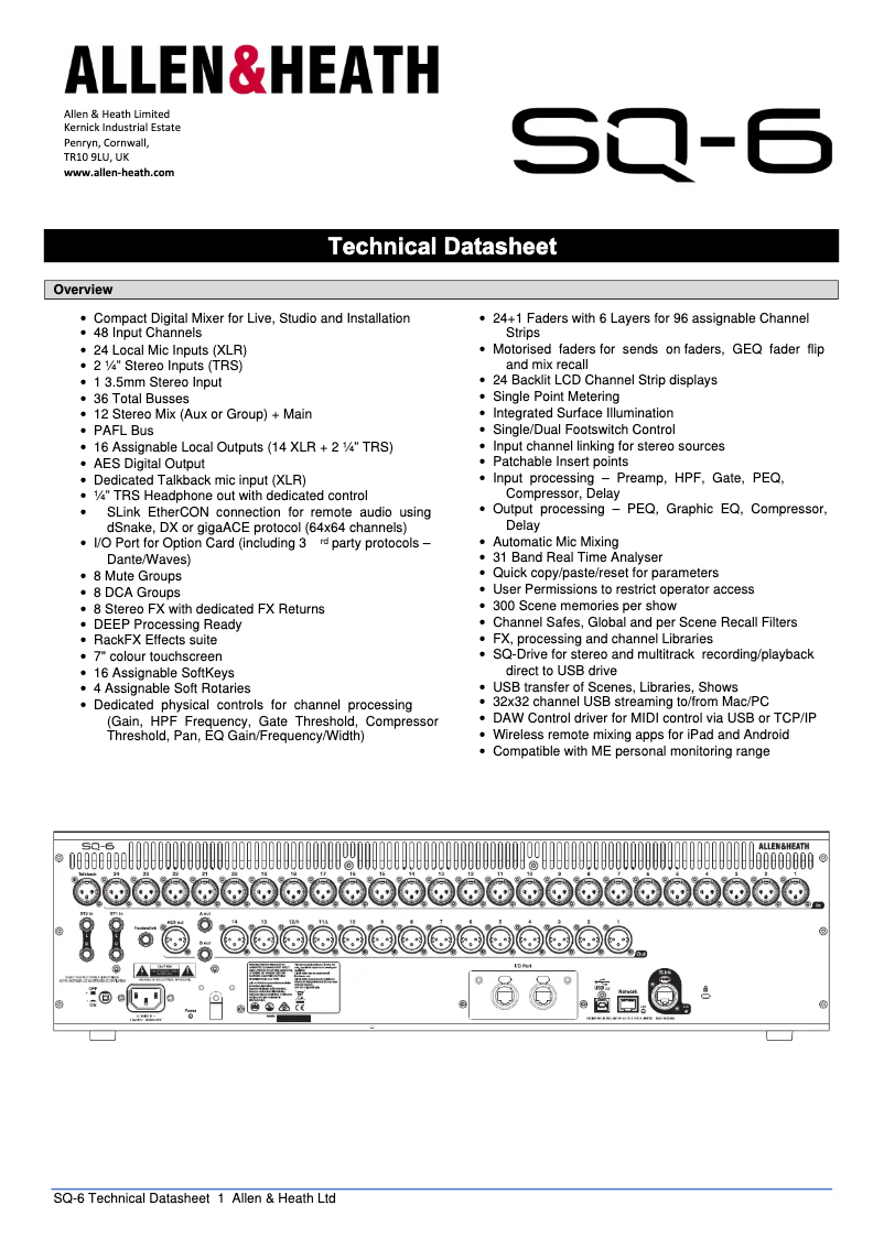 Image de la première page du manuel de l'appareil SQ6