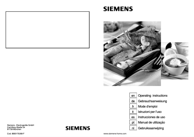 Page 1 of the manual User Manual Siemens EP726QT90E