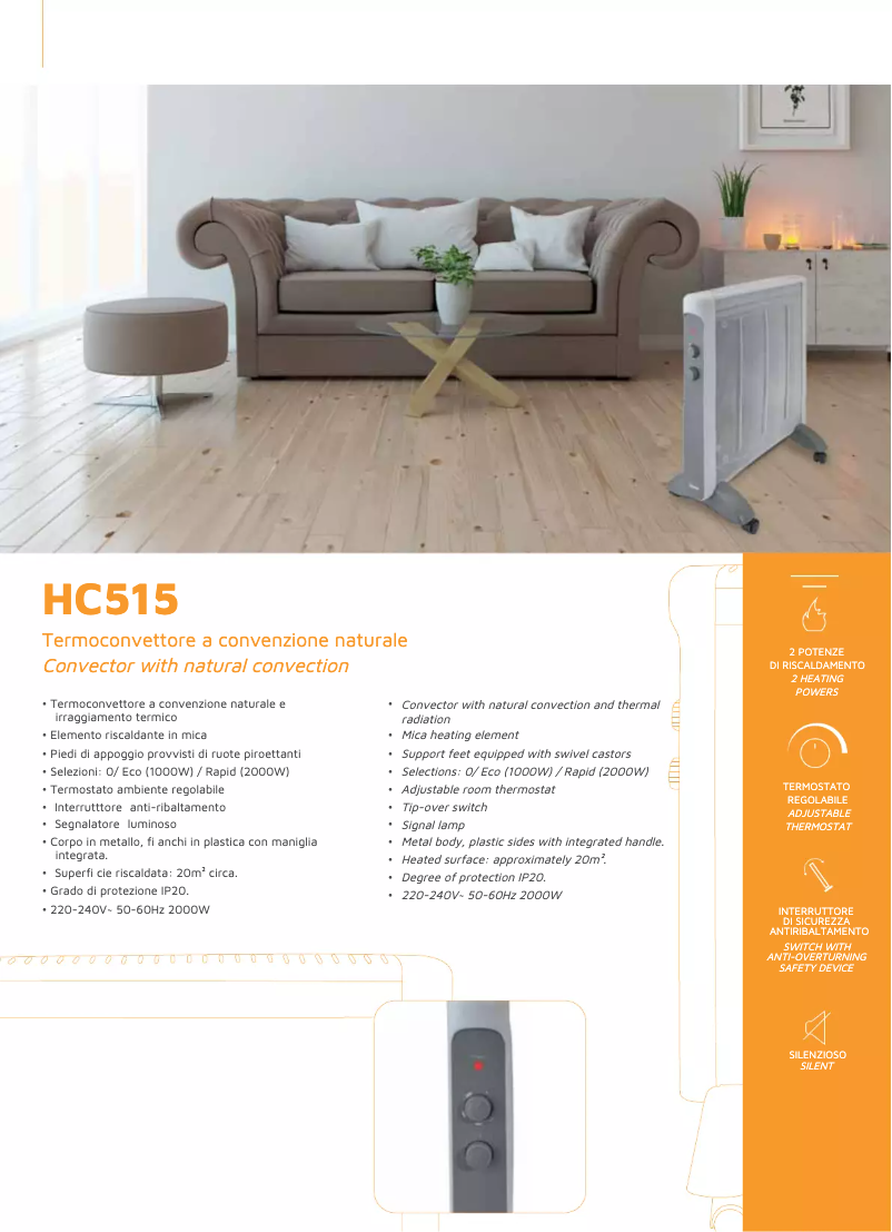 Page 1 of the manual Technical Sheet Bimar HC515