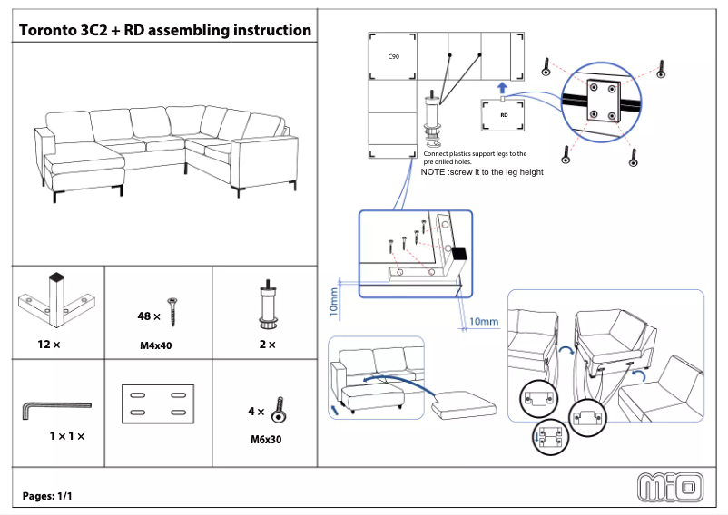 First page image of the manual for Toronto