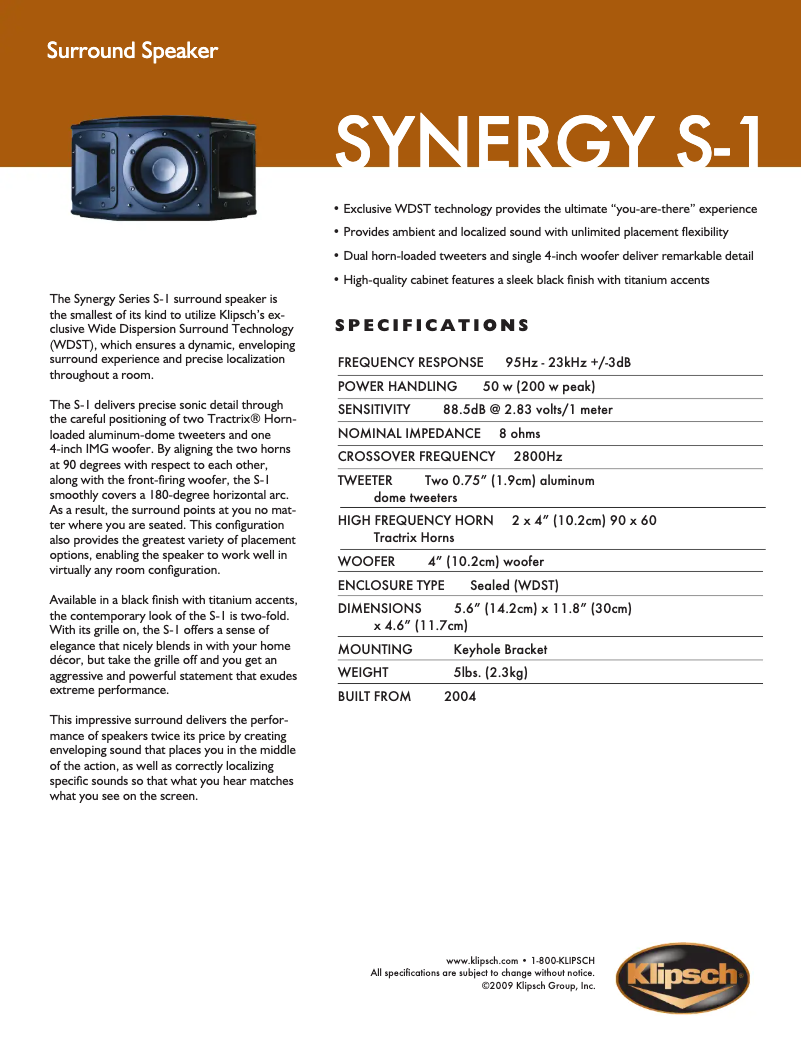 First page image of the manual for S-1