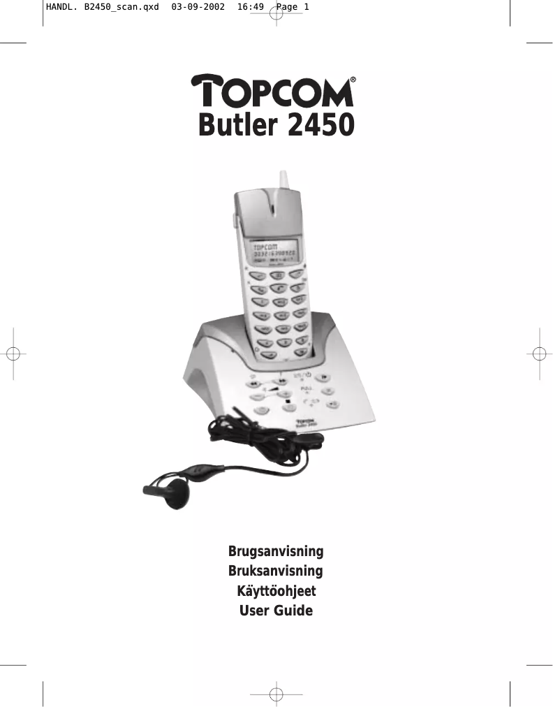 Page 1 of the manual User Manual Topcom Butler 2450