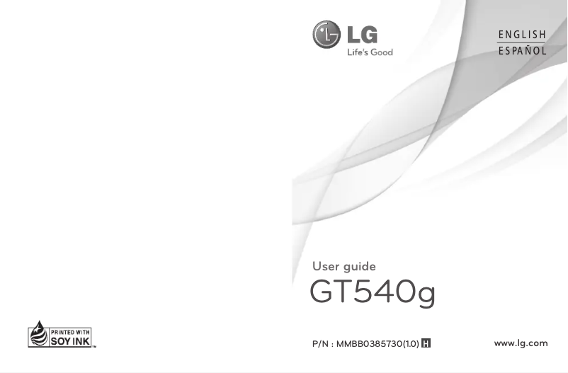 Page 1 of the manual User Manual LG GT540G