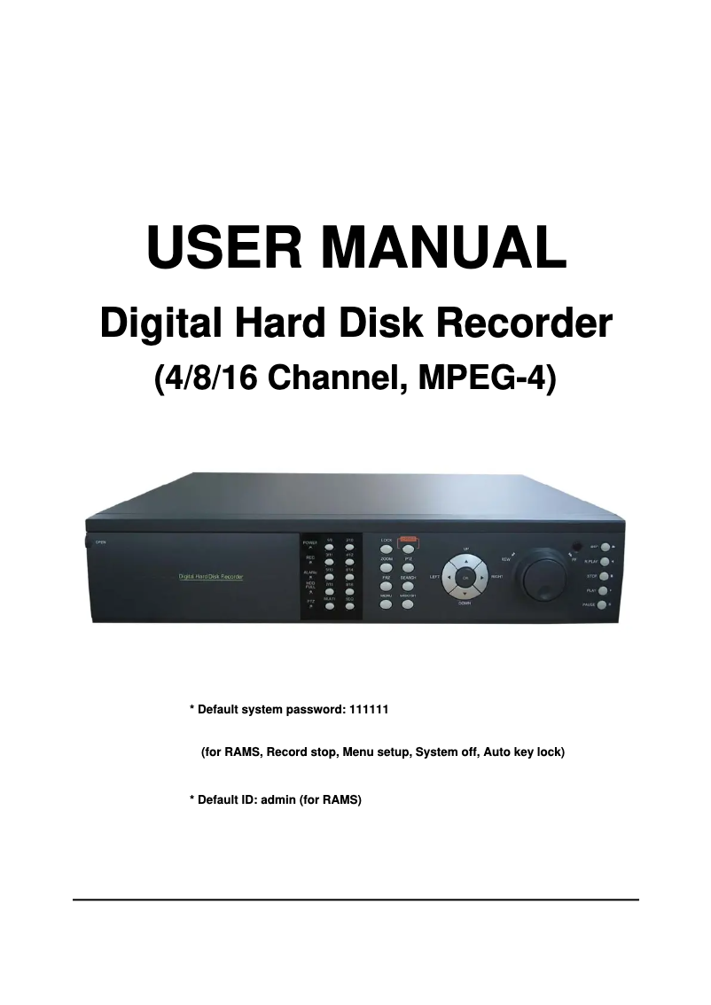 Page 1 of the manual User Manual Monacor DMR-408