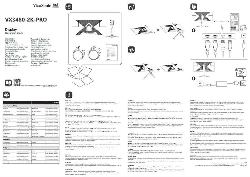 Page 1 de la notice Guide de démarrage rapide Viewsonic VX3480-2K-PRO
