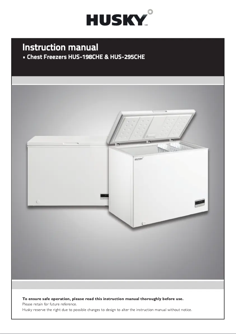 First page image of the manual for HUS-198CHE