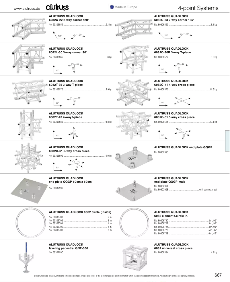 First page image of the manual for Quadlock 6082