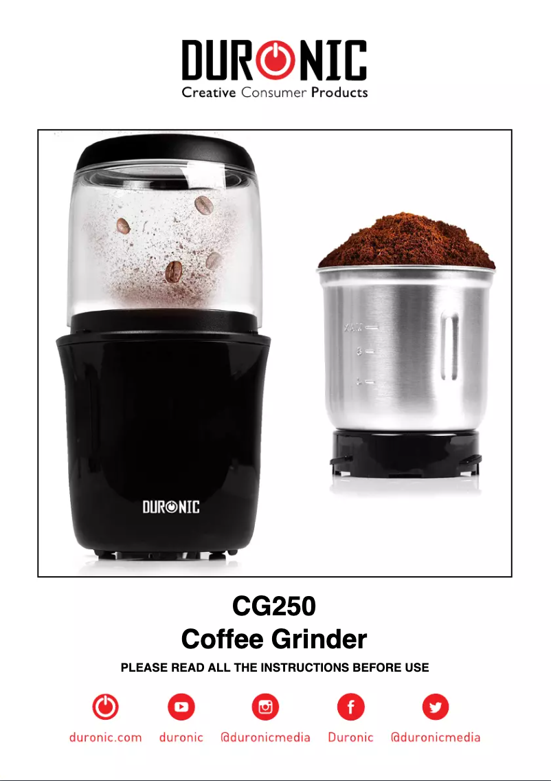 First page image of the manual for CG250