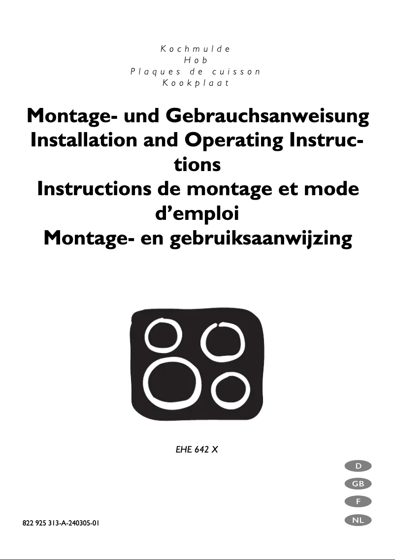 First page image of the manual for EHE642X