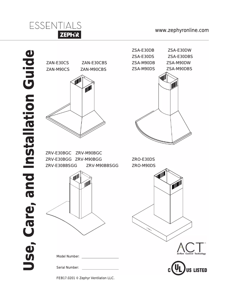 Page 1 of the manual Use and Maintenance Manual Zephyr ZRVE30BGG