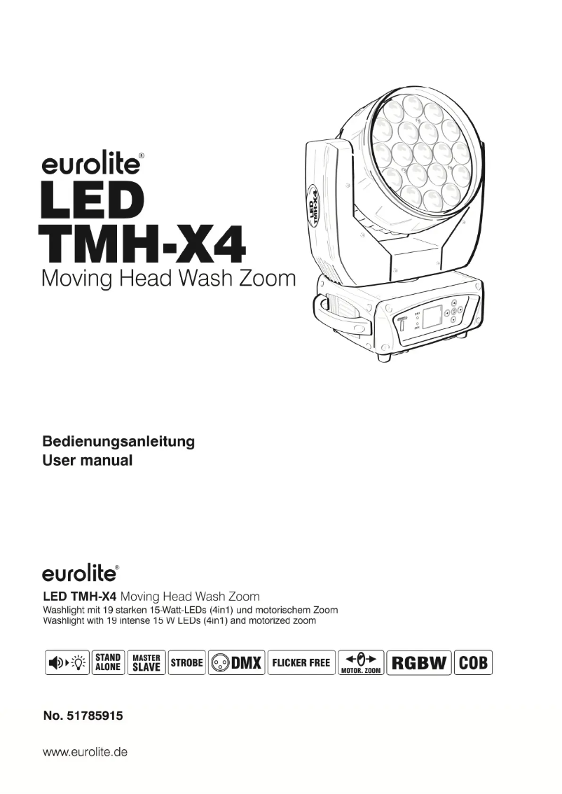 Page 1 of the manual User Manual Eurolite LED TMH-X4