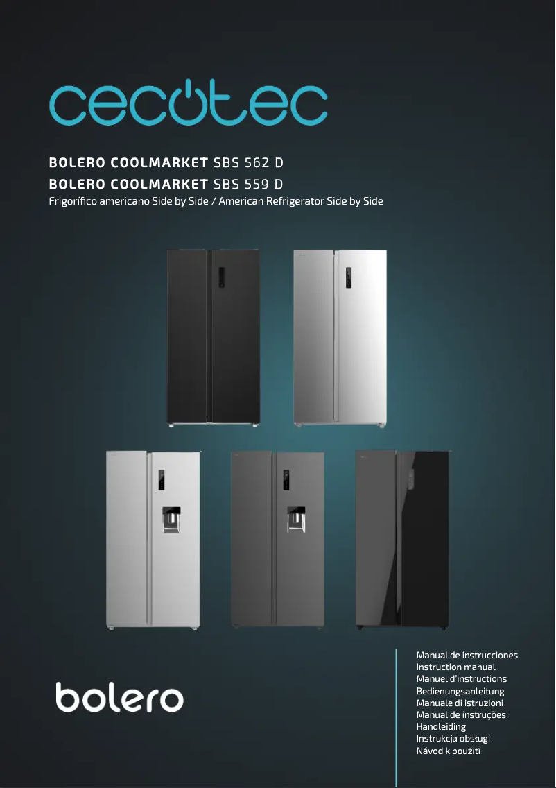 Page 1 de la notice Manuel utilisateur Cecotec Bolero CoolMarket SBS 559