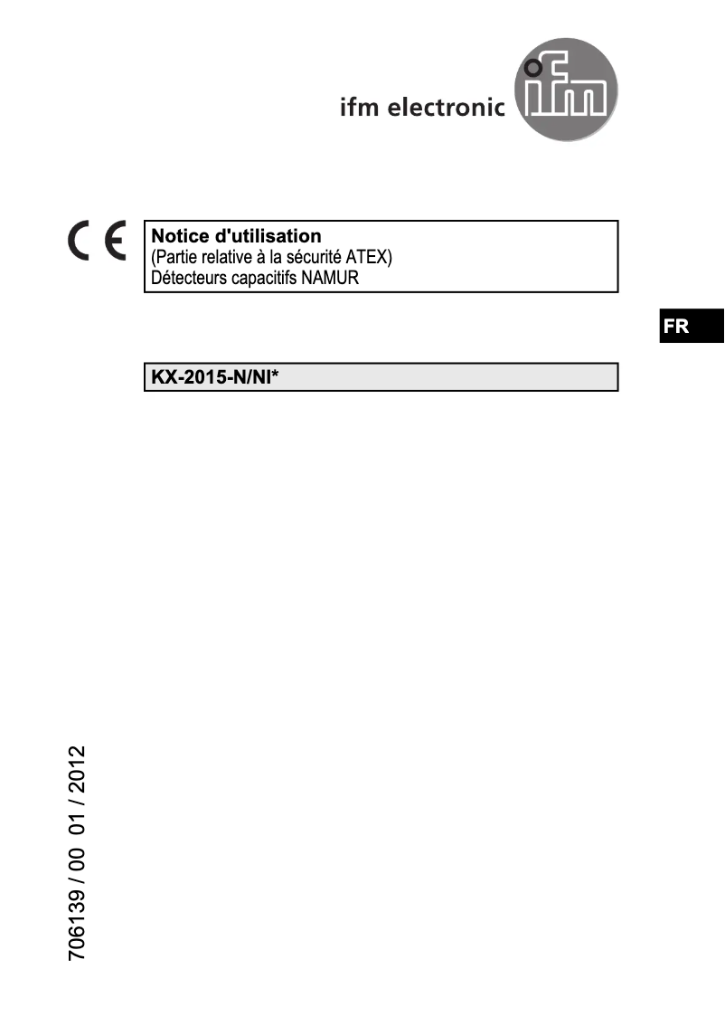 Page 1 of the manual User Manual IFM KX5001