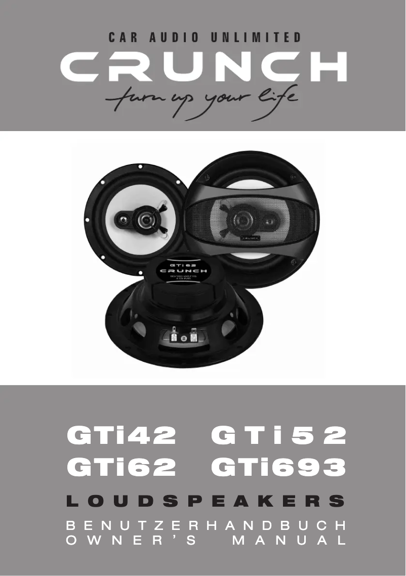 Page 1 of the manual User Manual Crunch GTi693