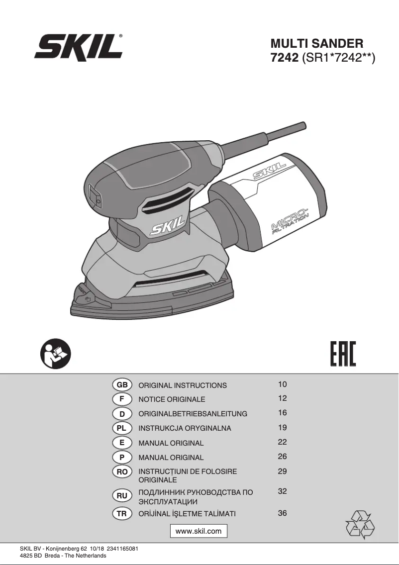 First page image of the manual for 7242 AA