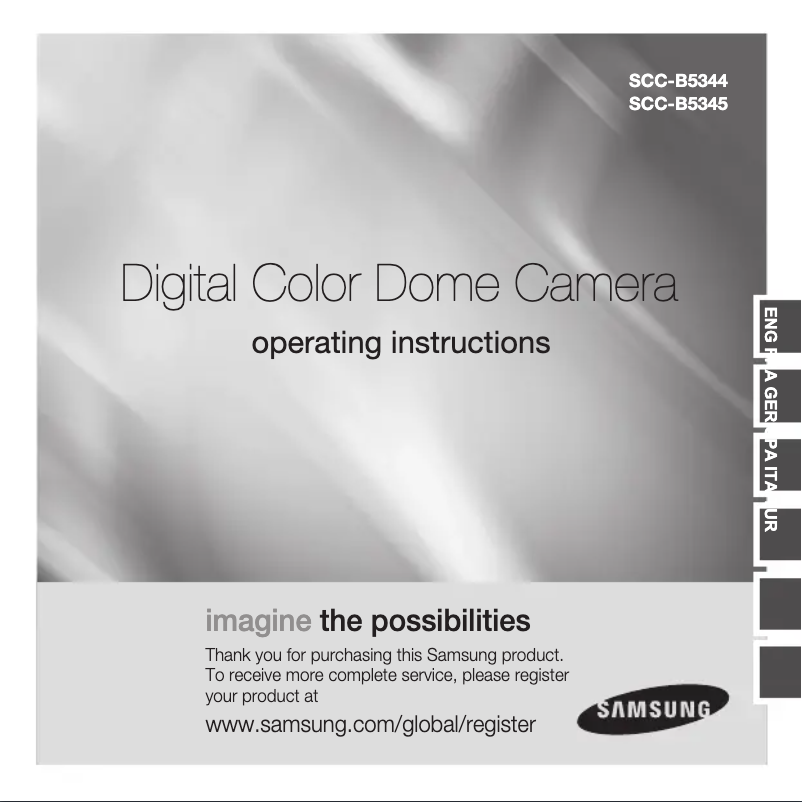 First page image of the manual for SCC-B5345