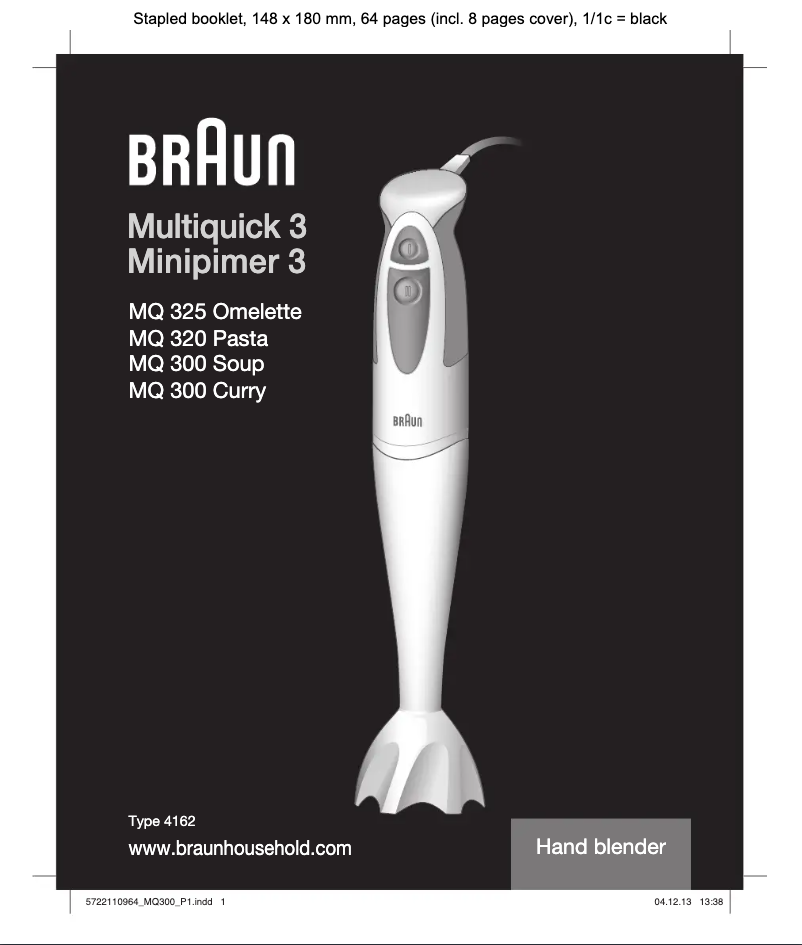 Page 1 of the manual User Manual Braun Multiquick 3 MQ325