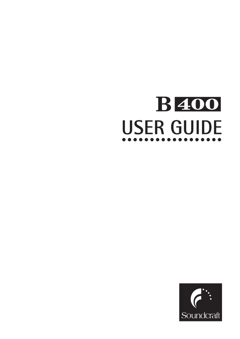 Page 1 of the manual User Manual Soundcraft B400