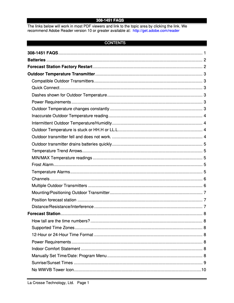 First page image of the manual for 308-1451V2