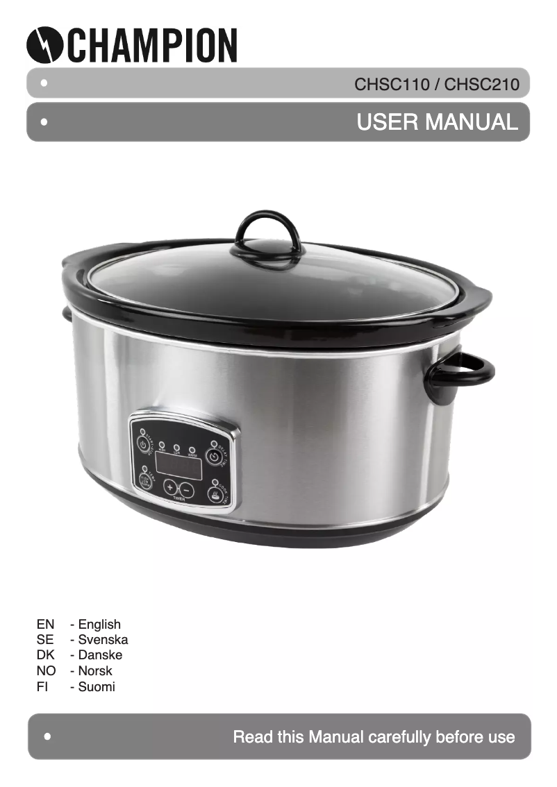 First page image of the manual for CHSC210