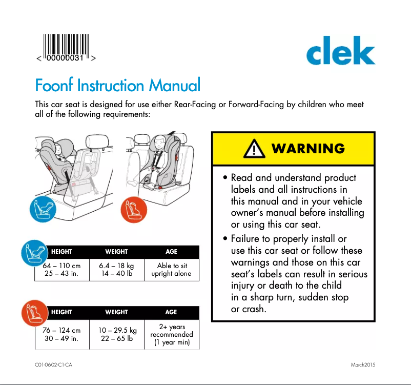 First page image of the manual for Foonf (2015)