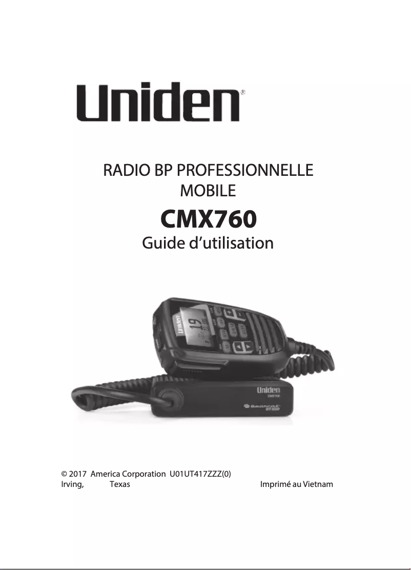 Page 1 of the manual User Manual Uniden CMX760