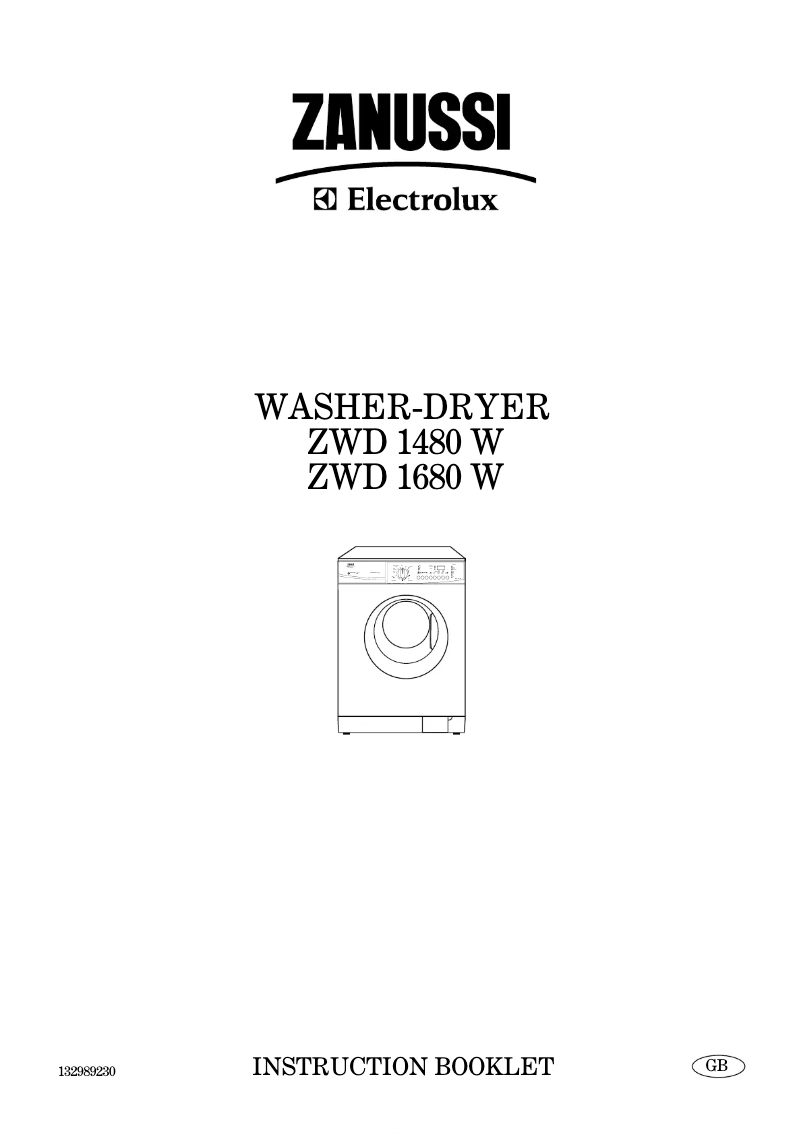 First page image of the manual for ZWD1480W