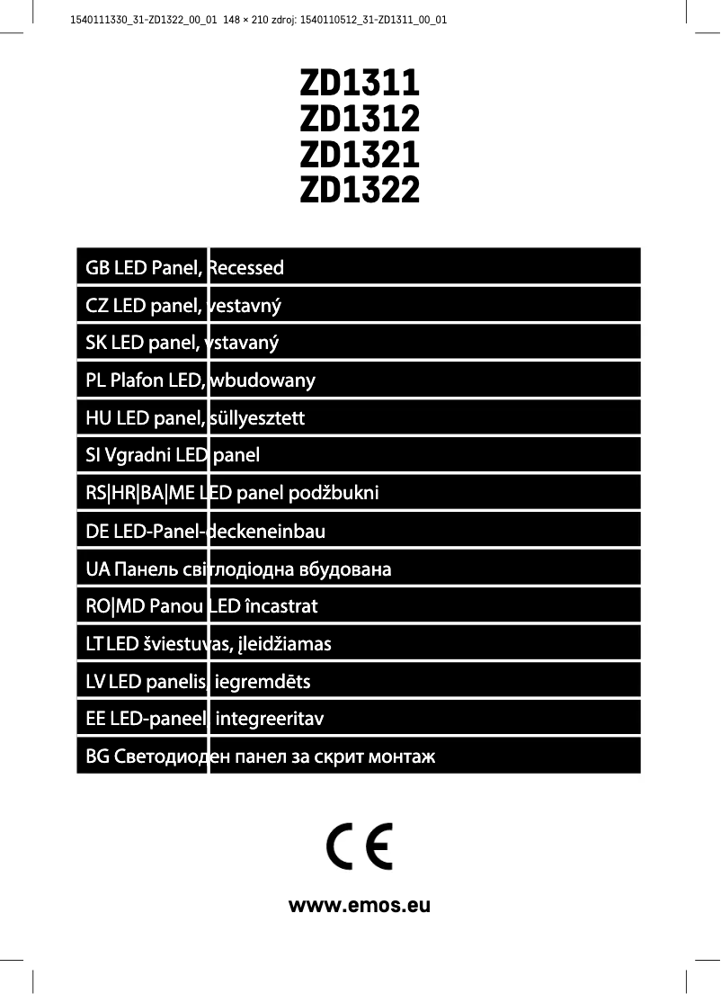 First page image of the manual for ZD1322