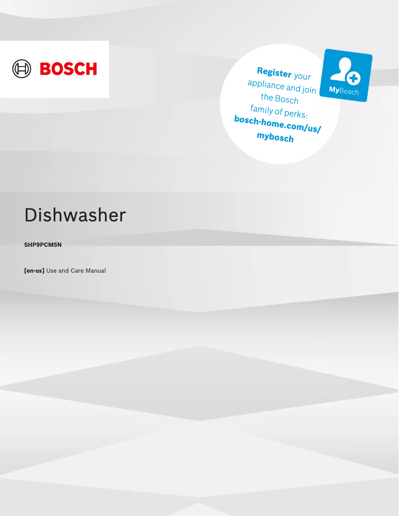 Page 1 of the manual Use and Maintenance Manual Bosch SHP9PCM5N