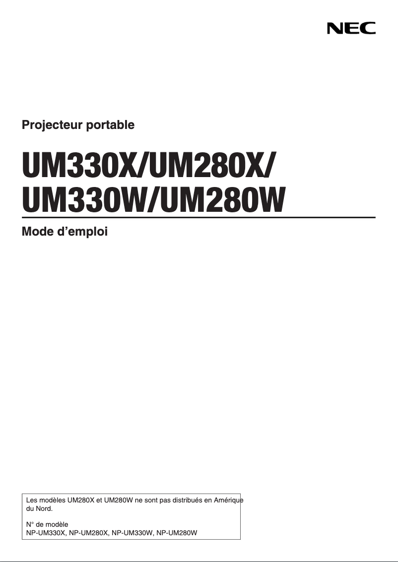 Page 1 of the manual Instruction Manual NEC UM280Xi