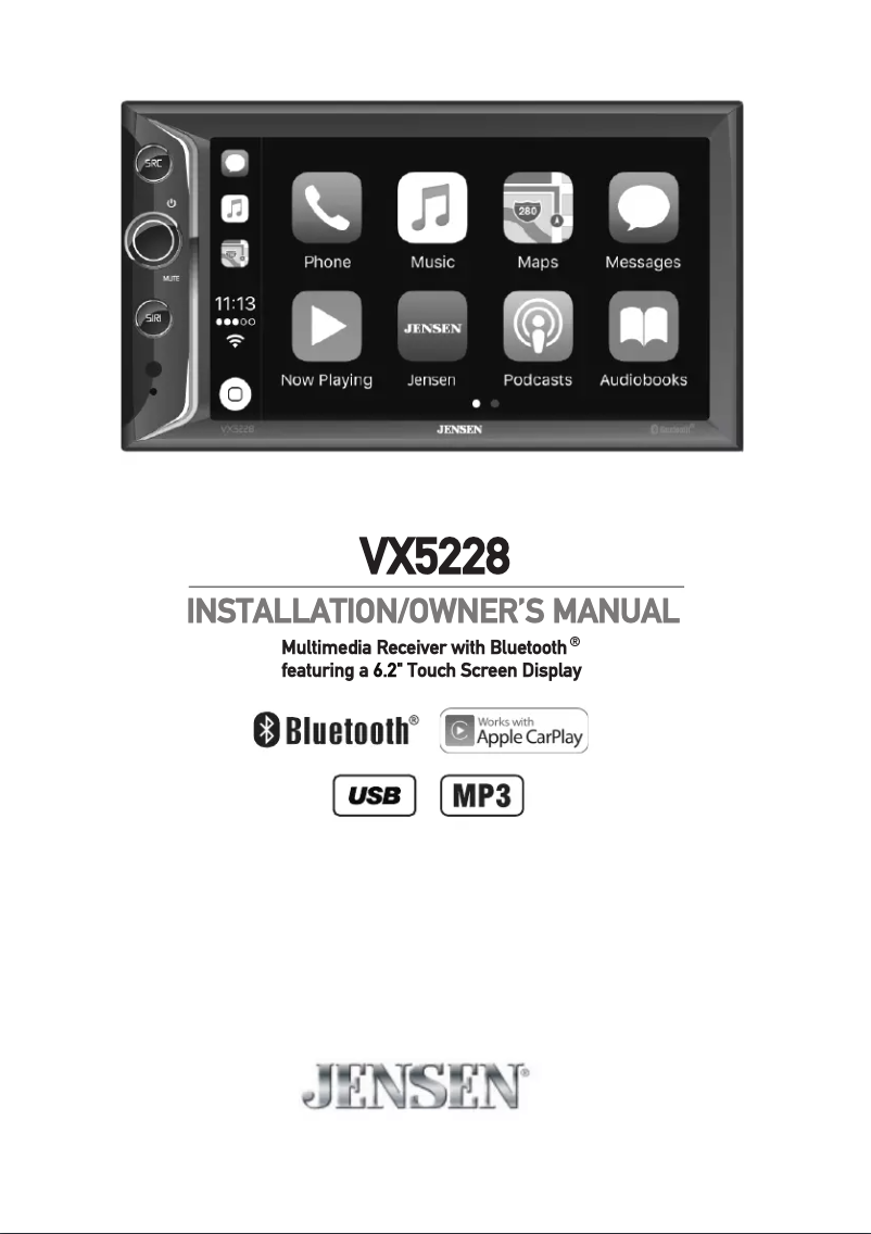 Page 1 of the manual User Manual Jensen VX5228