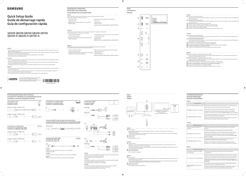 First page image of the manual for QB75B