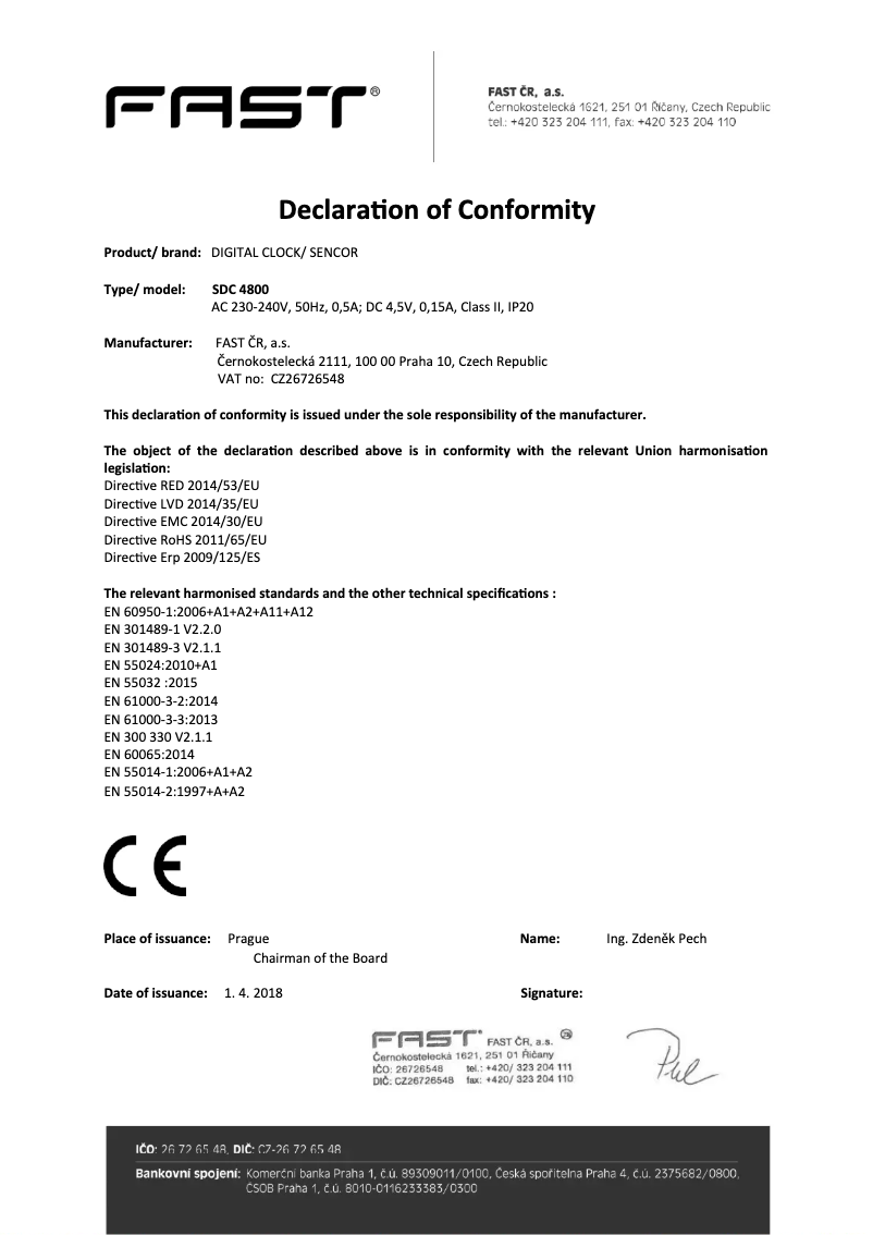 Page 1 of the manual User Manual Sencor SDC 4800 B