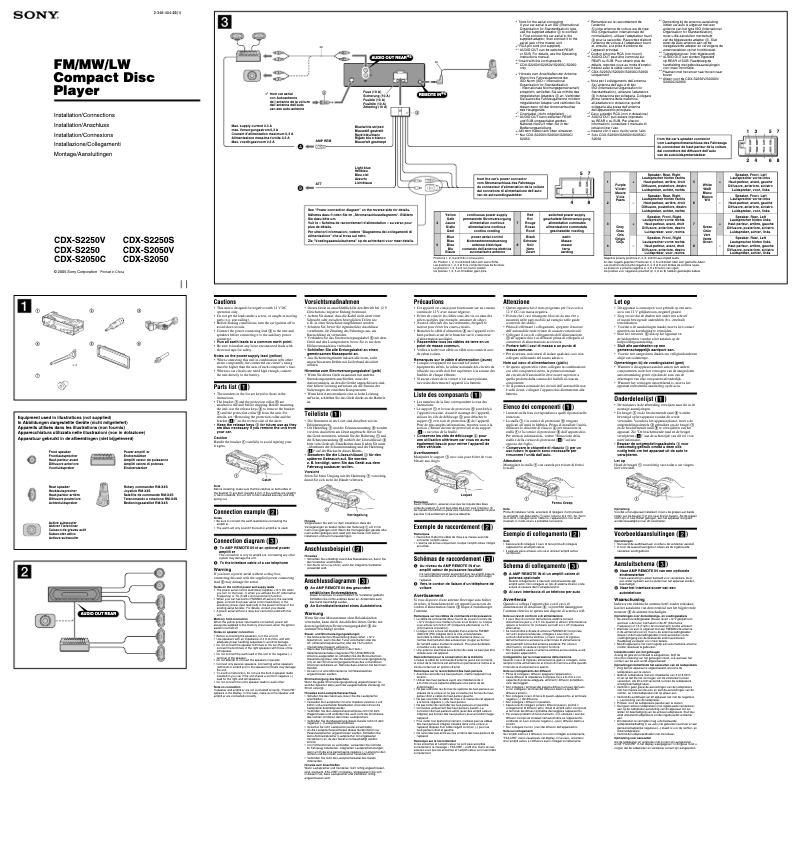 First page image of the manual for CDX-S2050