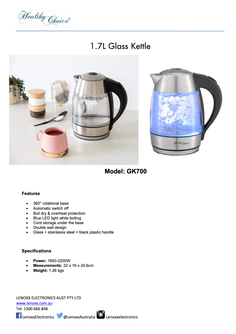 First page image of the manual for GK700